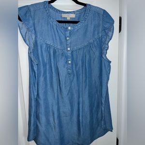Loft chambray top-NWT